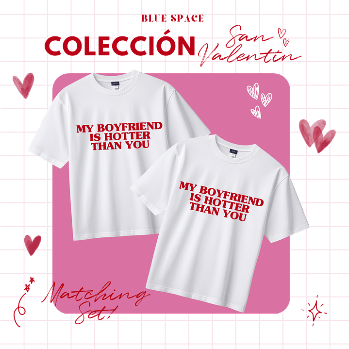 2 Poleras MATCHING MY BF IS HOTTER THAN YOU - SAN VALENTÍN 1