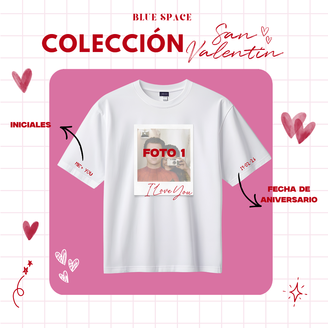 Polera POLAROID I LOVE YOU PERSONALIZADA- SAN VALENTÍN 1
