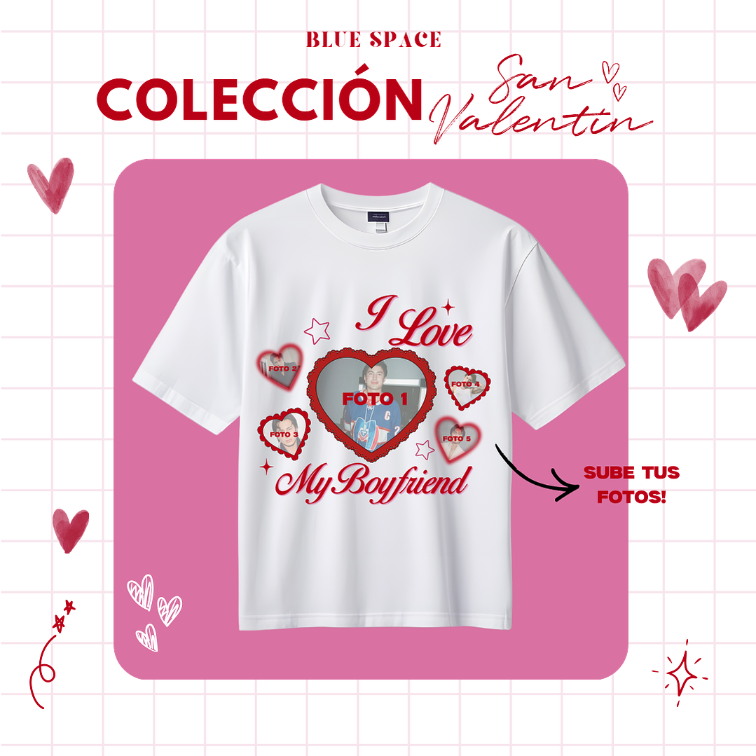 Polera I LOVE MY BOYFRIEND PERSONALIZADA- SAN VALENTÍN 2