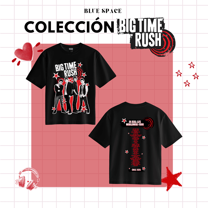 Polera BIG TIME RUSH CHILE - SETLIST. 4