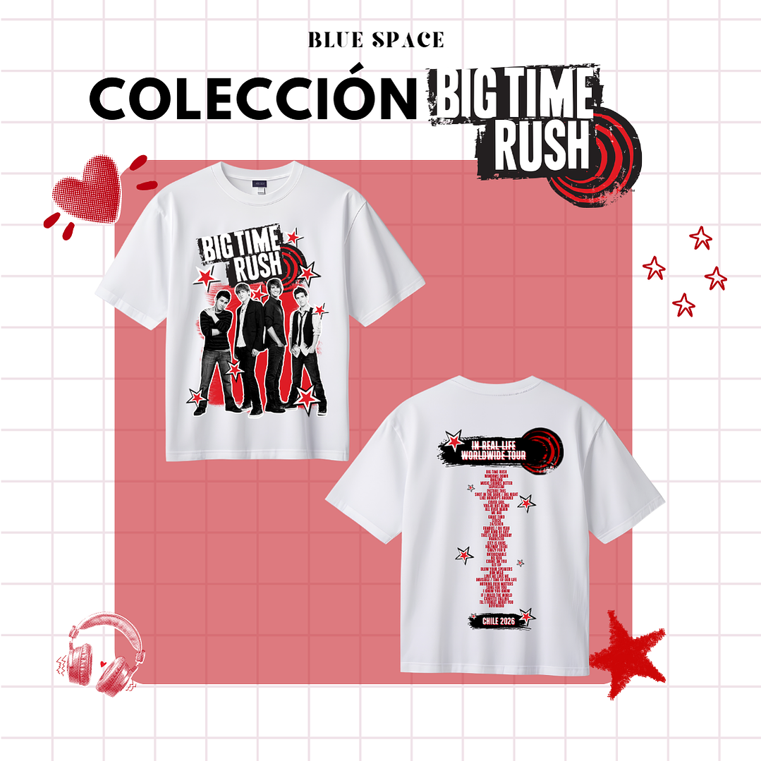 Polera BIG TIME RUSH CHILE - SETLIST. 2