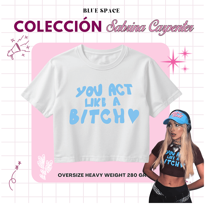 Polera Sabrina Carpenter - YOU ACT LIKE A B* FEATHER  8
