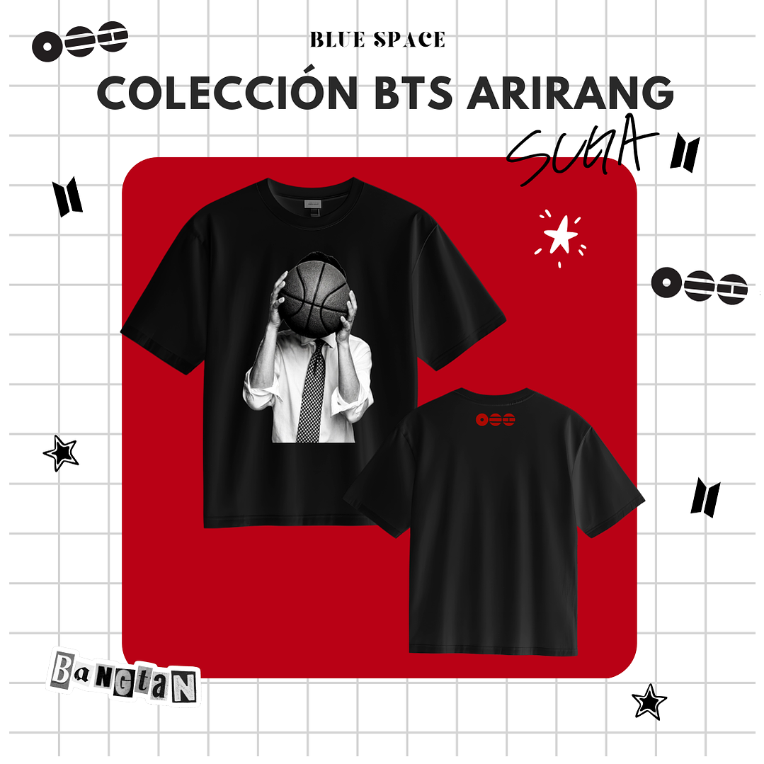 Polera BTS - SUGA (YOONGI) ARIRANG NEGRO  1