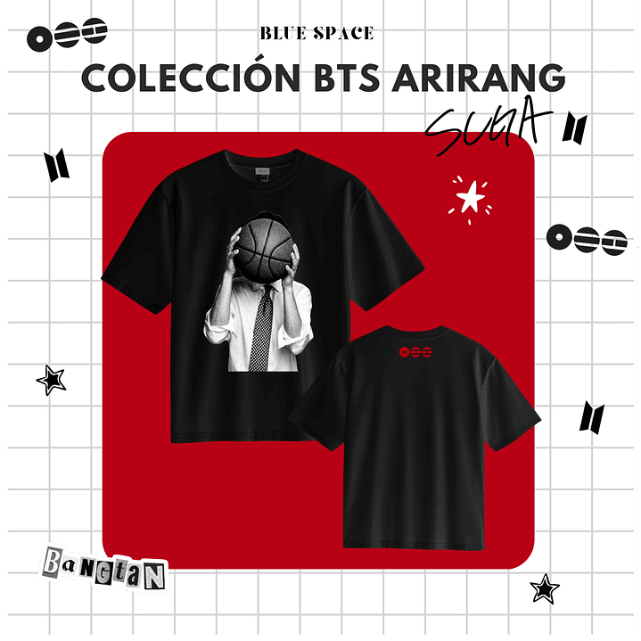Polera BTS - SUGA (YOONGI) ARIRANG NEGRO  1