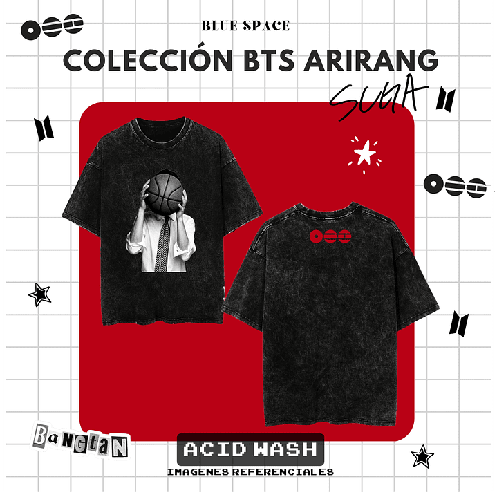 Polera BTS - SUGA (YOONGI) ARIRANG NEGRO  2