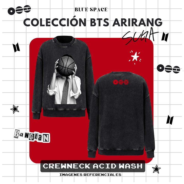 Polera BTS - SUGA (YOONGI) ARIRANG NEGRO  9