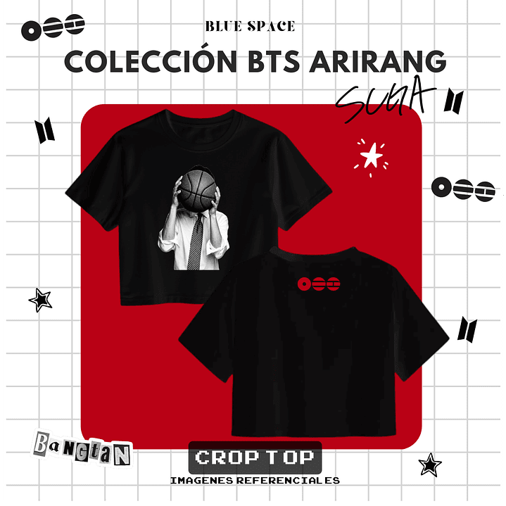 Polera BTS - SUGA (YOONGI) ARIRANG NEGRO  4