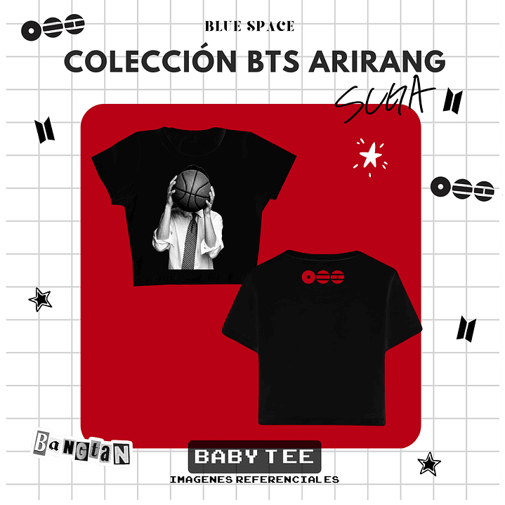 Polera BTS - SUGA (YOONGI) ARIRANG NEGRO  5