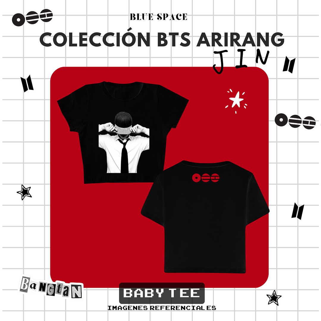 Polera BTS - JIN ARIRANG NEGRO  4