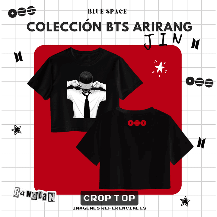 Polera BTS - JIN ARIRANG NEGRO  5