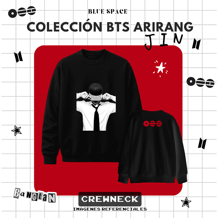 Polera BTS - JIN ARIRANG NEGRO  6