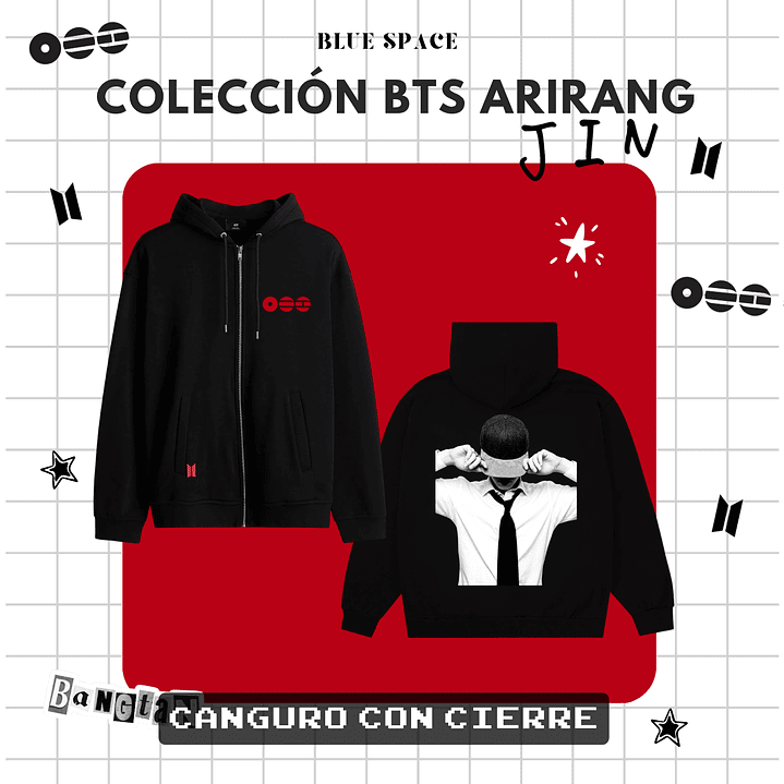 Polera BTS - JIN ARIRANG NEGRO  7