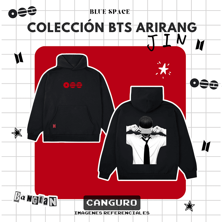 Polera BTS - JIN ARIRANG NEGRO  8