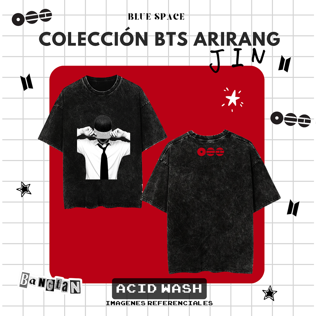 Polera BTS - JIN ARIRANG NEGRO  2