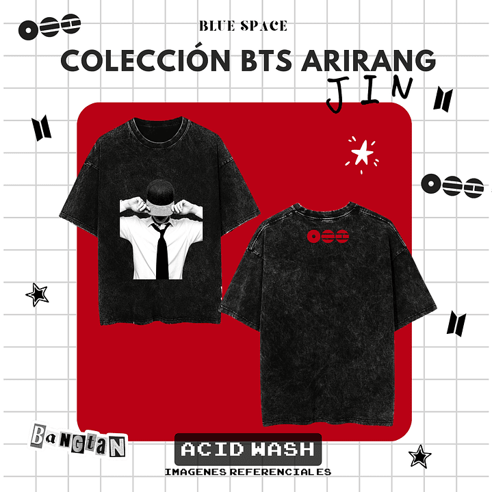 Polera BTS - JIN ARIRANG NEGRO  2