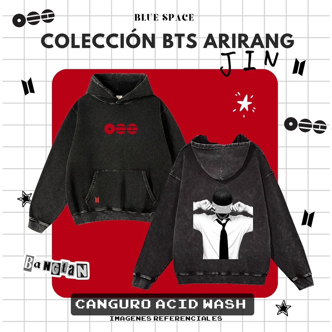 Polera BTS - JIN ARIRANG NEGRO  10