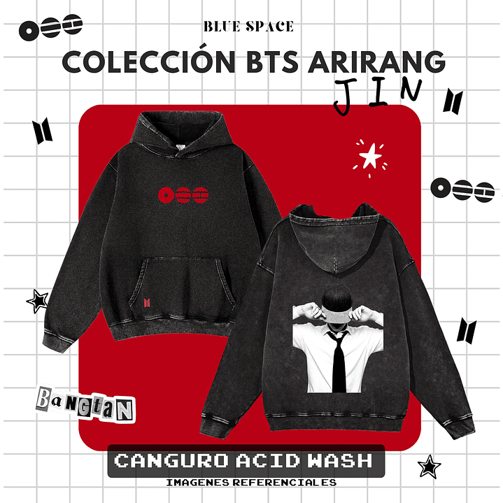 Polera BTS - JIN ARIRANG NEGRO  10