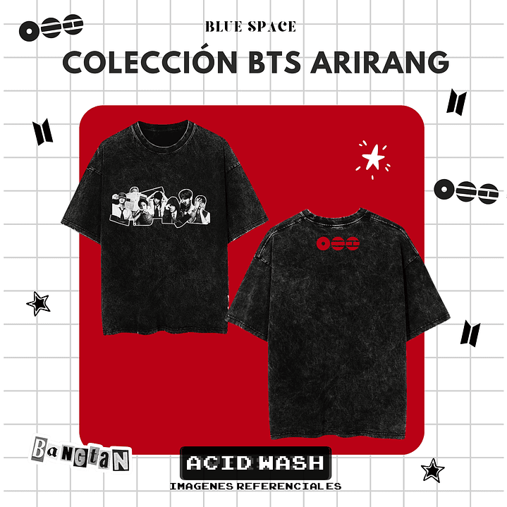 Polera BTS - GRUPAL OT7 ARIRANG NEGRO 3