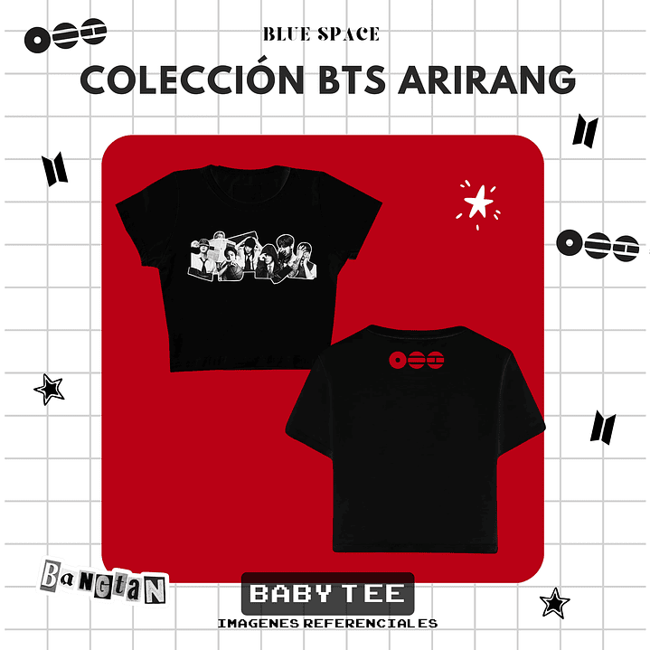Polera BTS - GRUPAL OT7 ARIRANG NEGRO 4