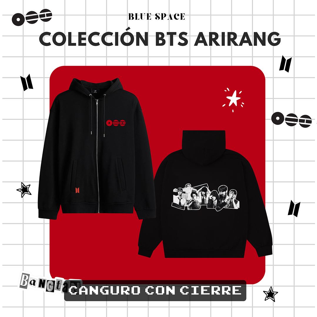 Polera BTS - GRUPAL OT7 ARIRANG NEGRO 7