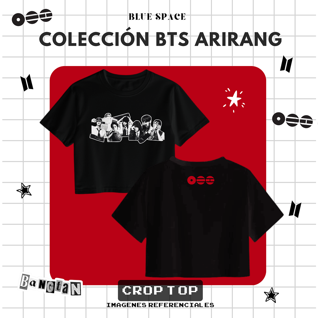 Polera BTS - GRUPAL OT7 ARIRANG NEGRO 5