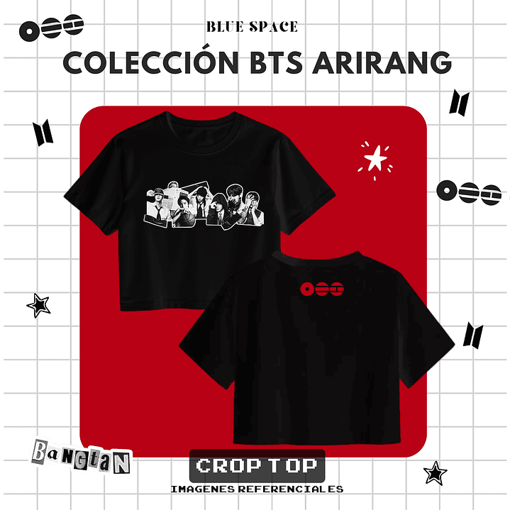 Polera BTS - GRUPAL OT7 ARIRANG NEGRO 5