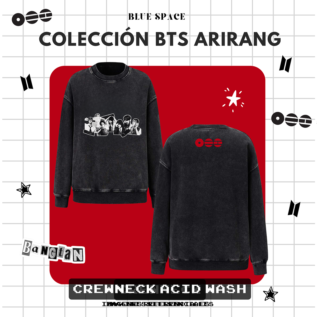 Polera BTS - GRUPAL OT7 ARIRANG NEGRO 8