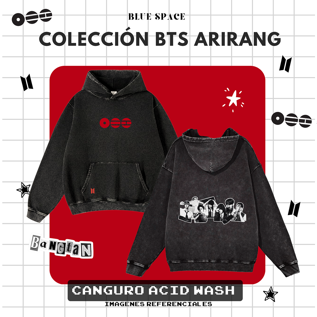 Polera BTS - GRUPAL OT7 ARIRANG NEGRO 10