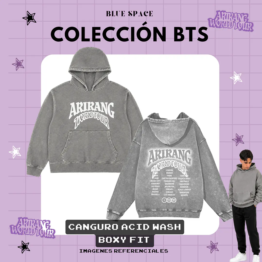 Poleron BOXY FIT BTS ARIRANG WORLD TOUR CHILE 3
