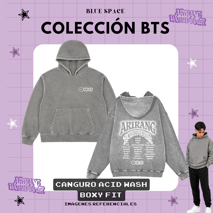 Poleron BOXY FIT BTS ARIRANG WORLD TOUR CHILE 4