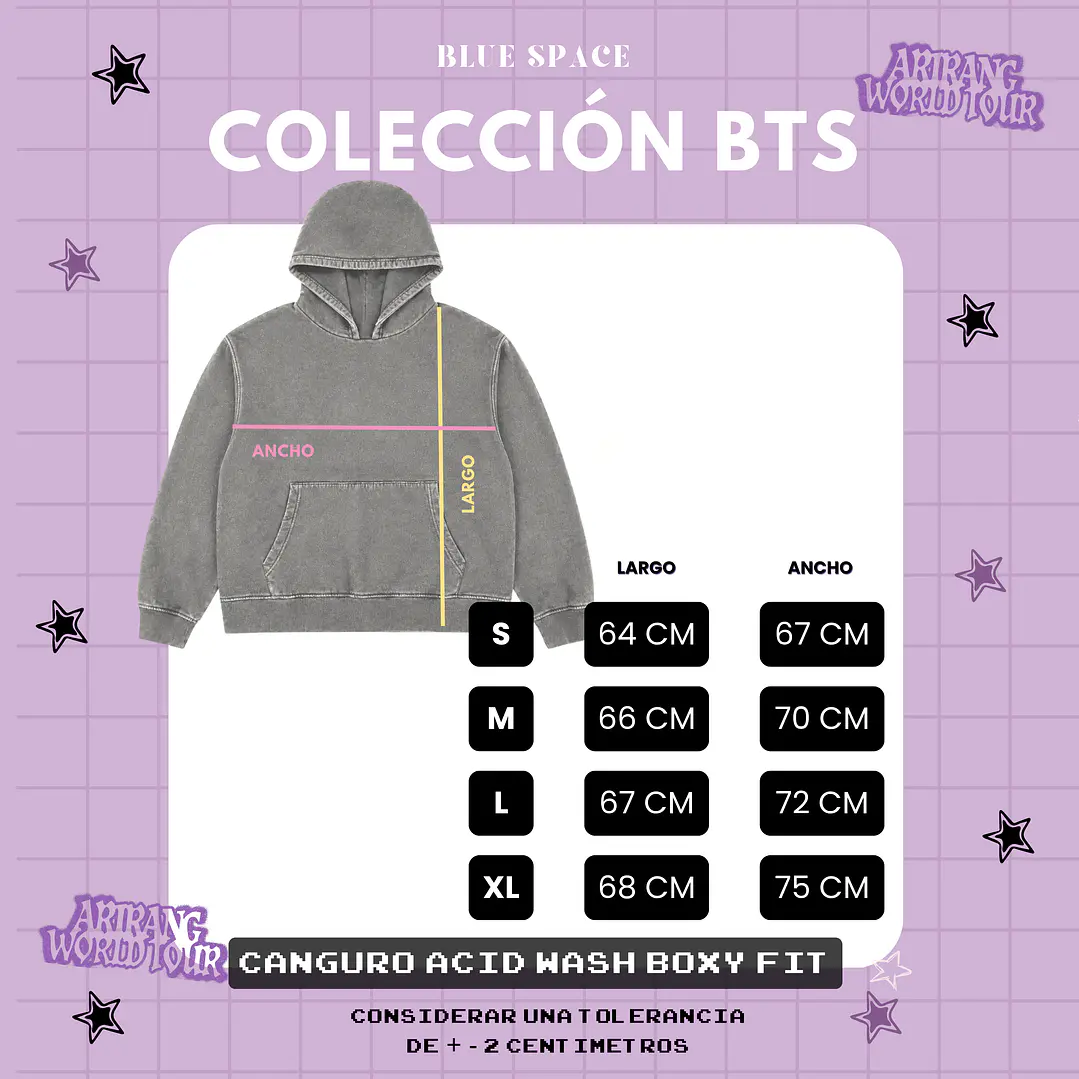 Poleron BOXY FIT BTS ARIRANG WORLD TOUR CHILE 7