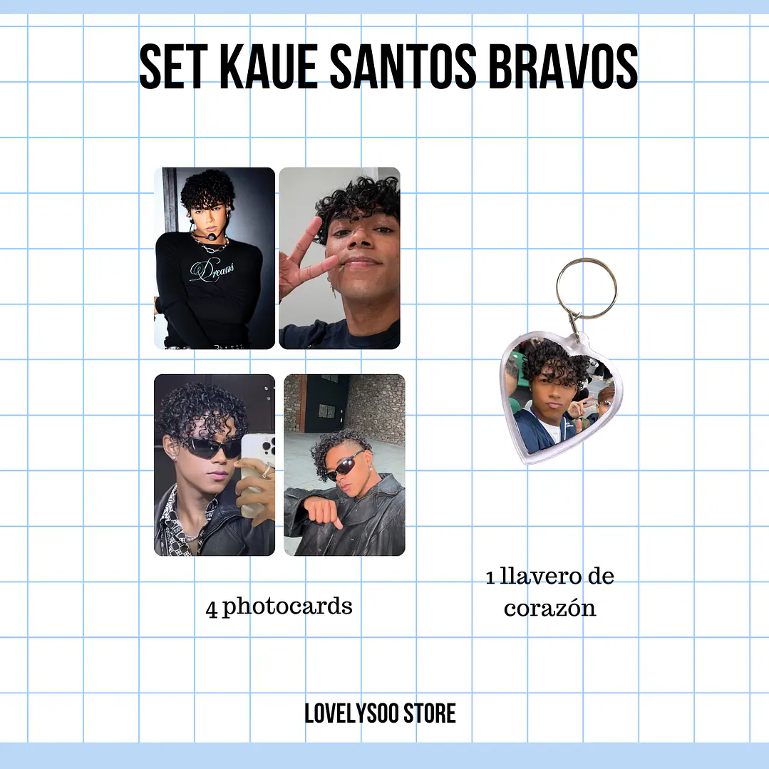 SET PHOTOCARDS Y LLAVERO - KAUE SANTOS BRAVOS 1
