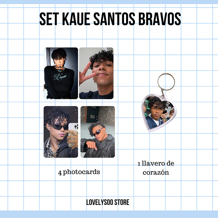 SET PHOTOCARDS Y LLAVERO - KAUE SANTOS BRAVOS 1