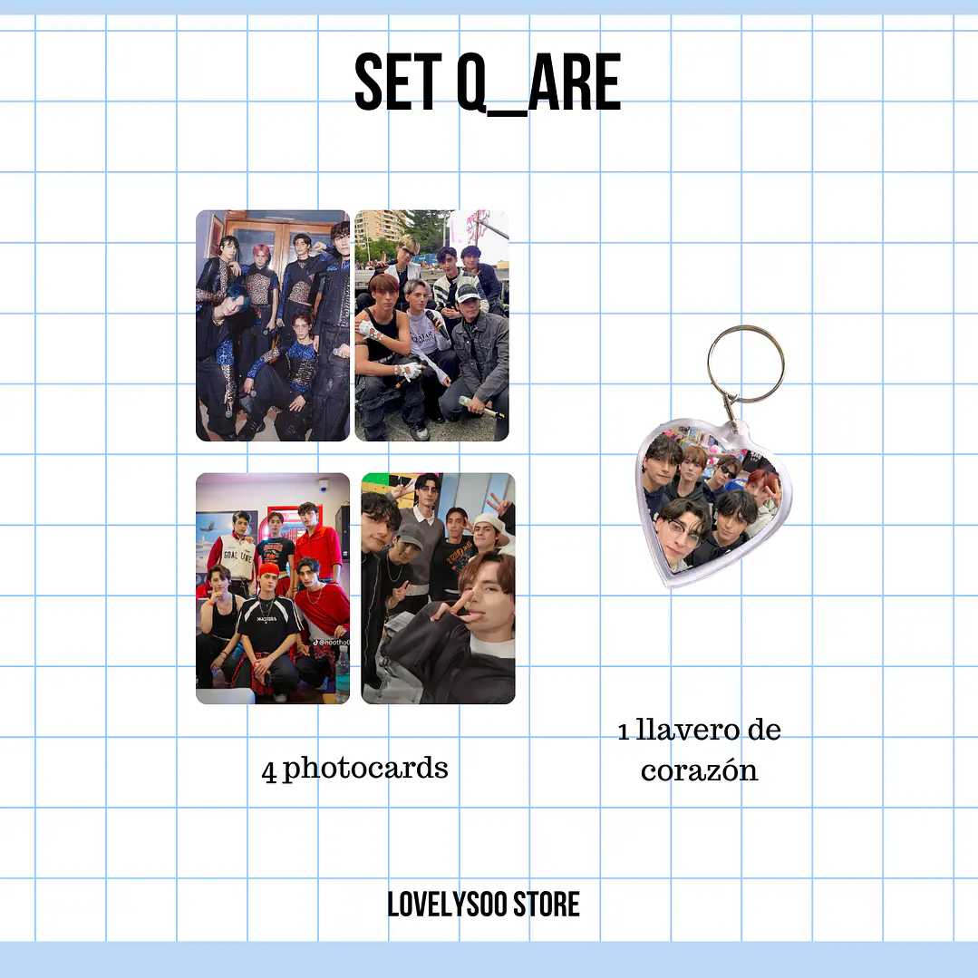 SET PHOTOCARDS Y LLAVERO - Q ARE 1