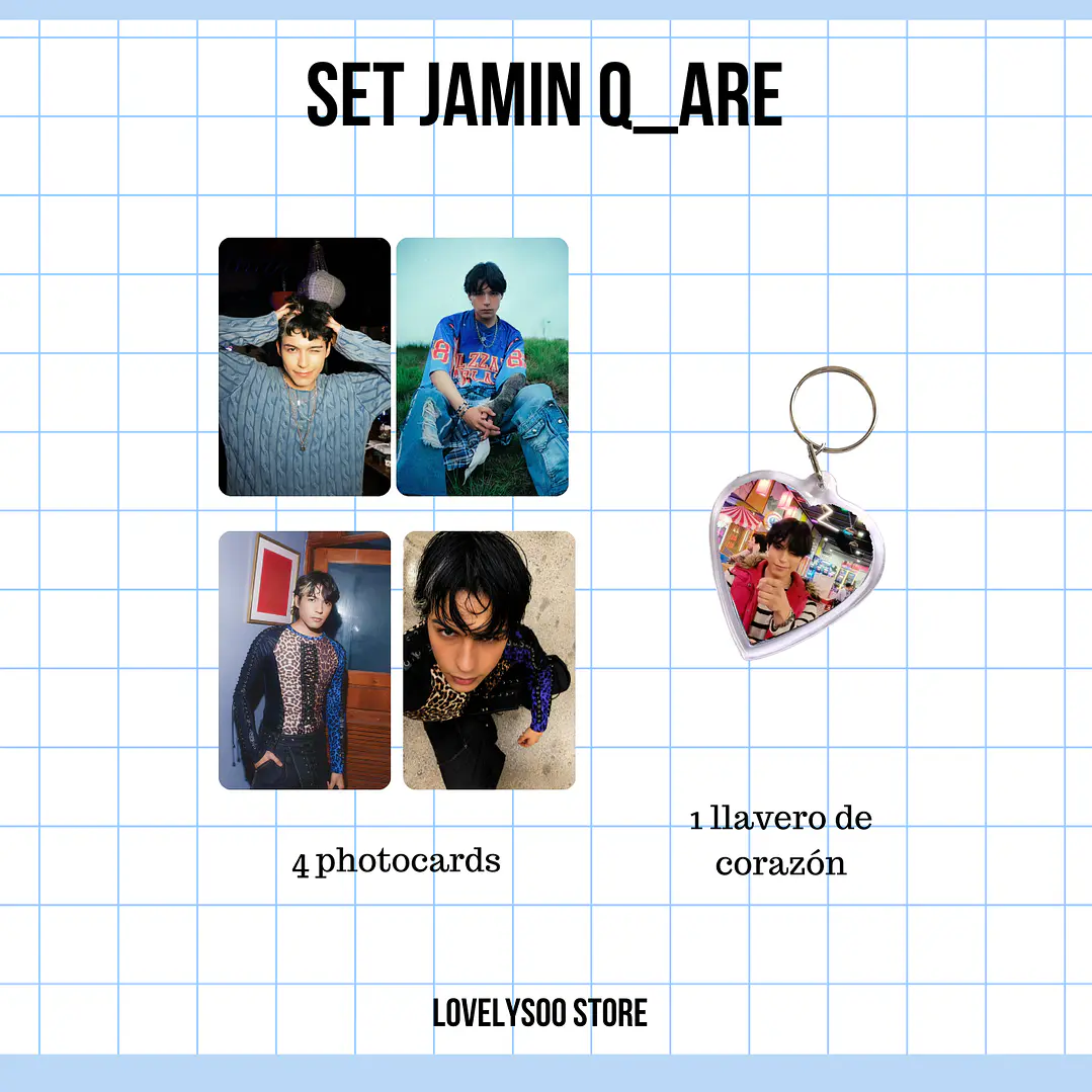 SET PHOTOCARDS Y LLAVERO - JAMIN Q ARE 1