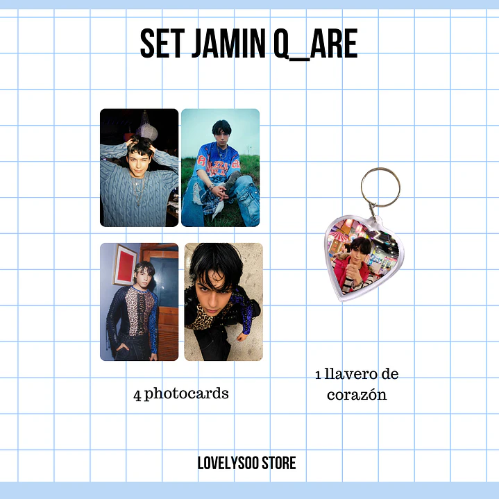 SET PHOTOCARDS Y LLAVERO - JAMIN Q ARE 1