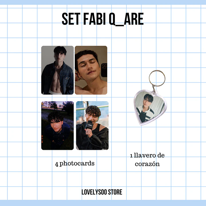 SET PHOTOCARDS Y LLAVERO - FABI Q ARE 1