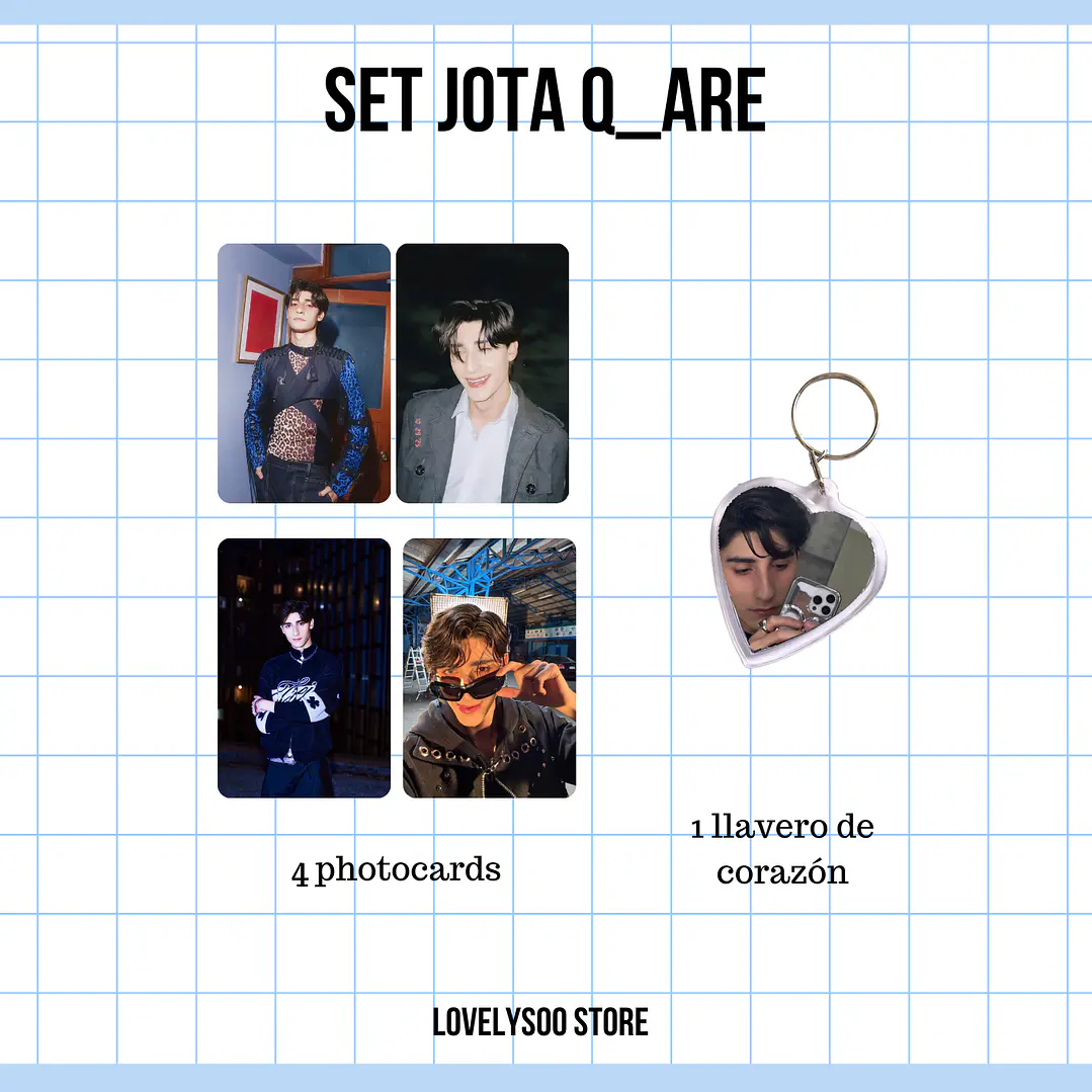 SET PHOTOCARDS Y LLAVERO - JOTA Q ARE 1