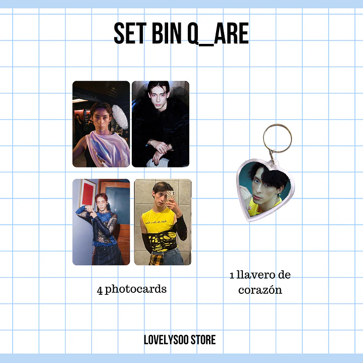 SET PHOTOCARDS Y LLAVERO - BIN Q ARE 1