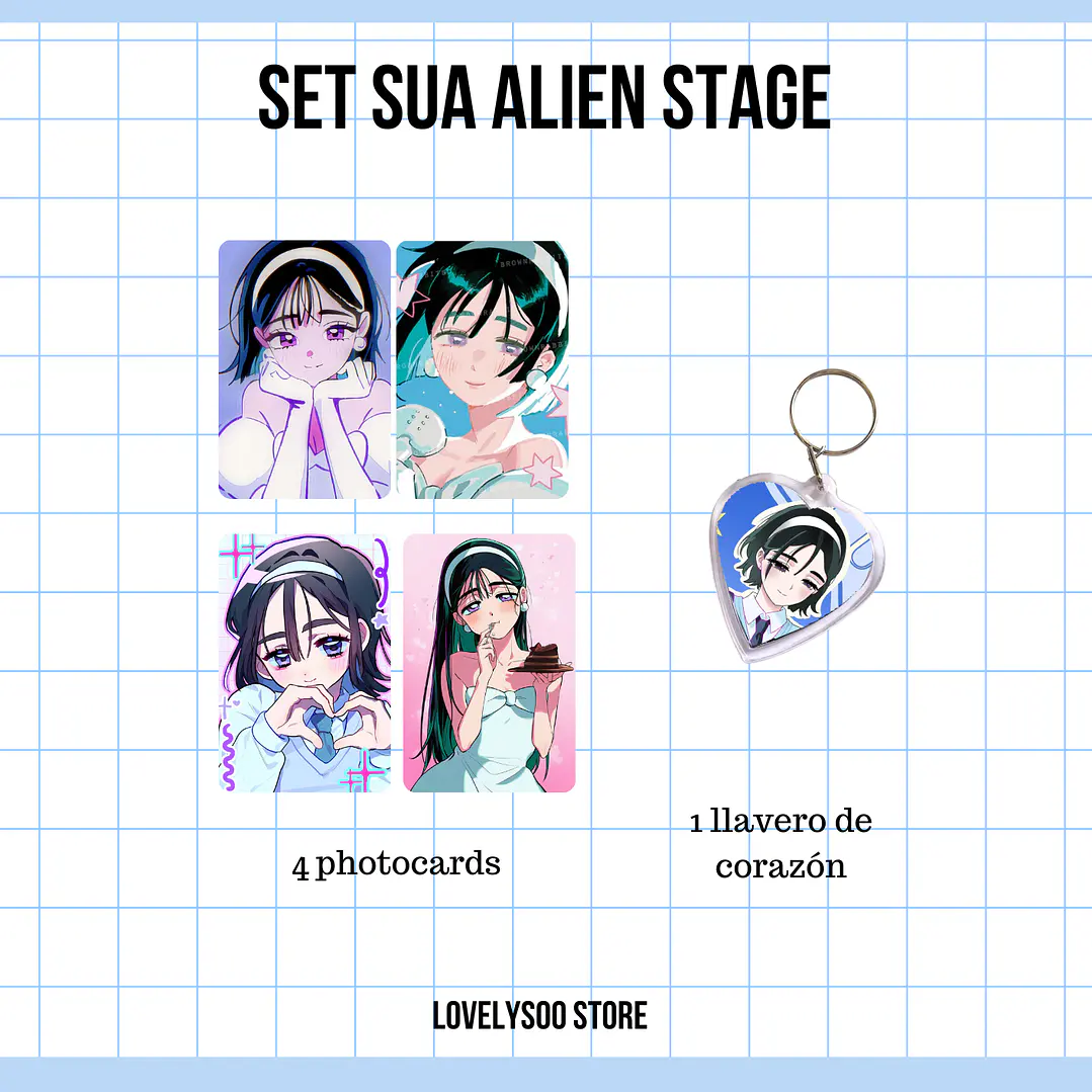 SET PHOTOCARDS Y LLAVERO - SUA ALIEN STAGE 1