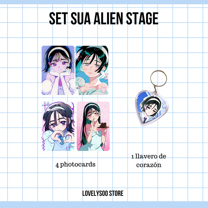 SET PHOTOCARDS Y LLAVERO - SUA ALIEN STAGE 1