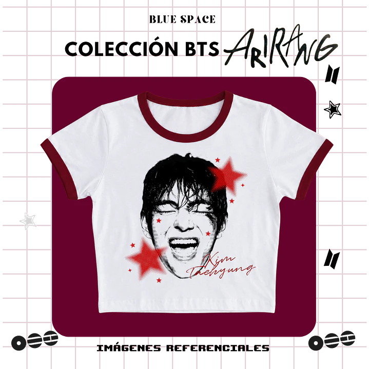 Polera VINTAGE BTS - TAEHYUNG ESTRELLAS 3