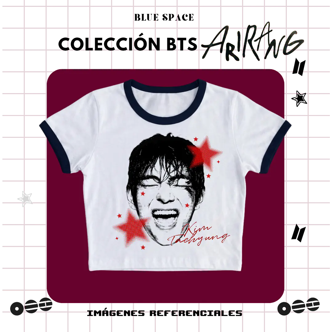 Polera VINTAGE BTS - TAEHYUNG ESTRELLAS 4