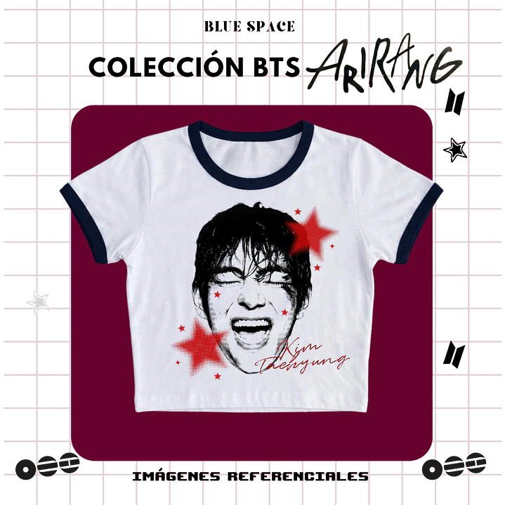 Polera VINTAGE BTS - TAEHYUNG ESTRELLAS 4
