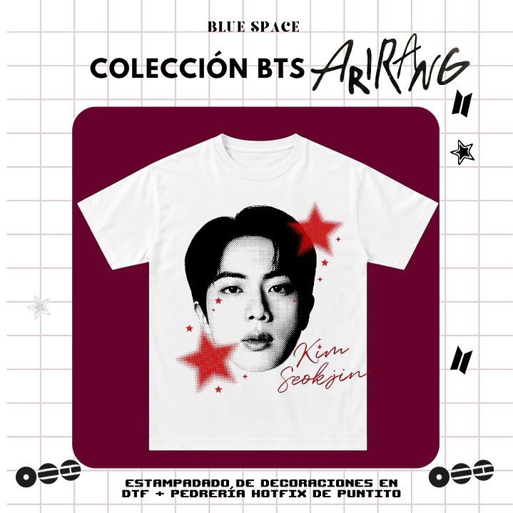Polera BTS - JIN ESTRELLAS 1