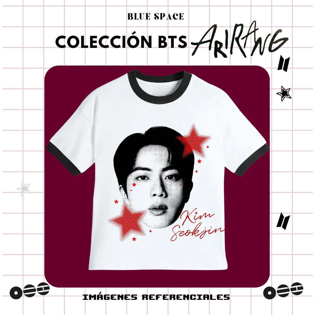Polera VINTAGE BTS - JIN ESTRELLAS 4