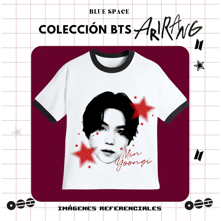 Polera VINTAGE BTS - SUGA ESTRELLAS 1