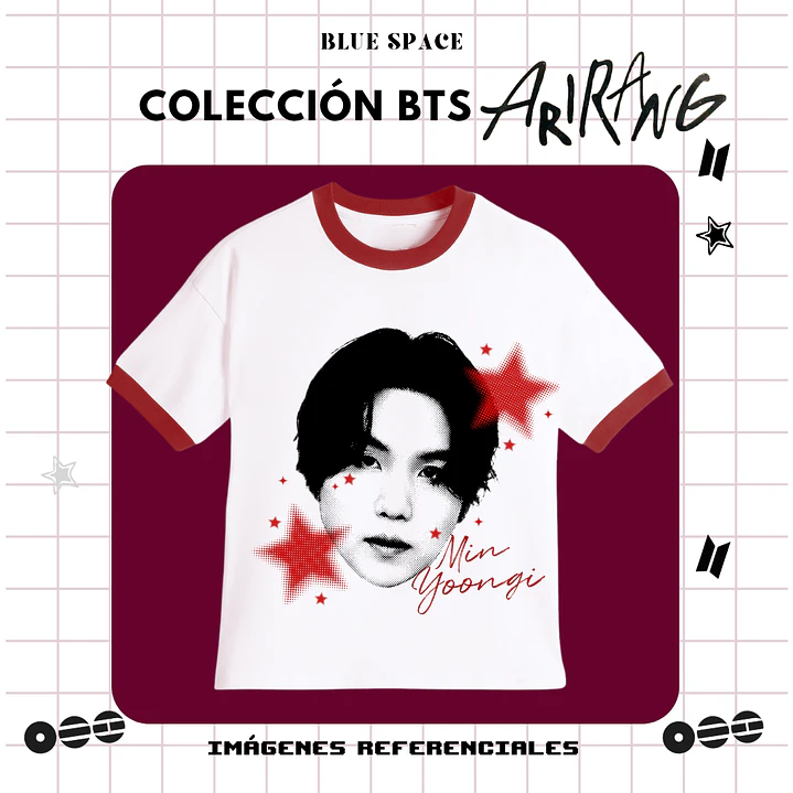 Polera VINTAGE BTS - SUGA ESTRELLAS 2