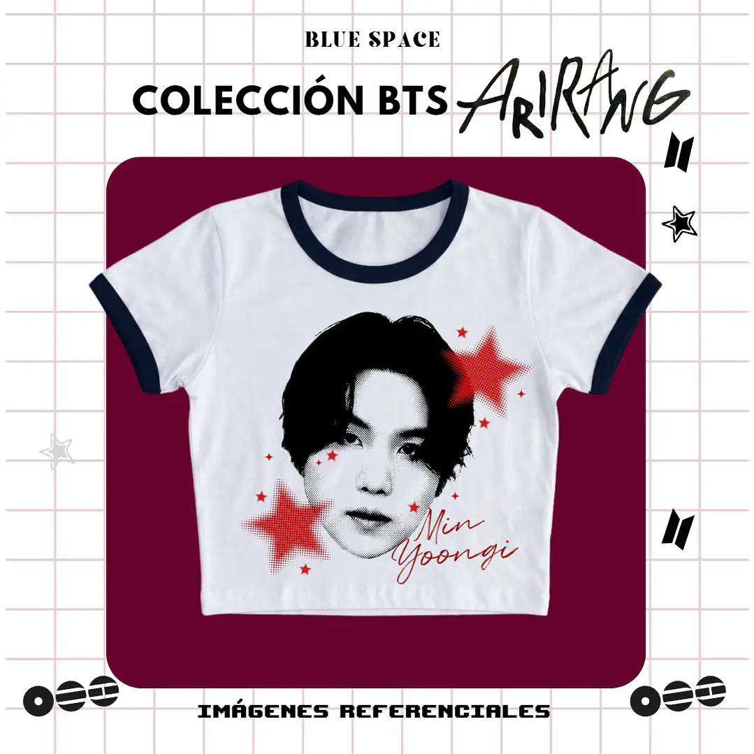 Polera VINTAGE BTS - SUGA ESTRELLAS 3
