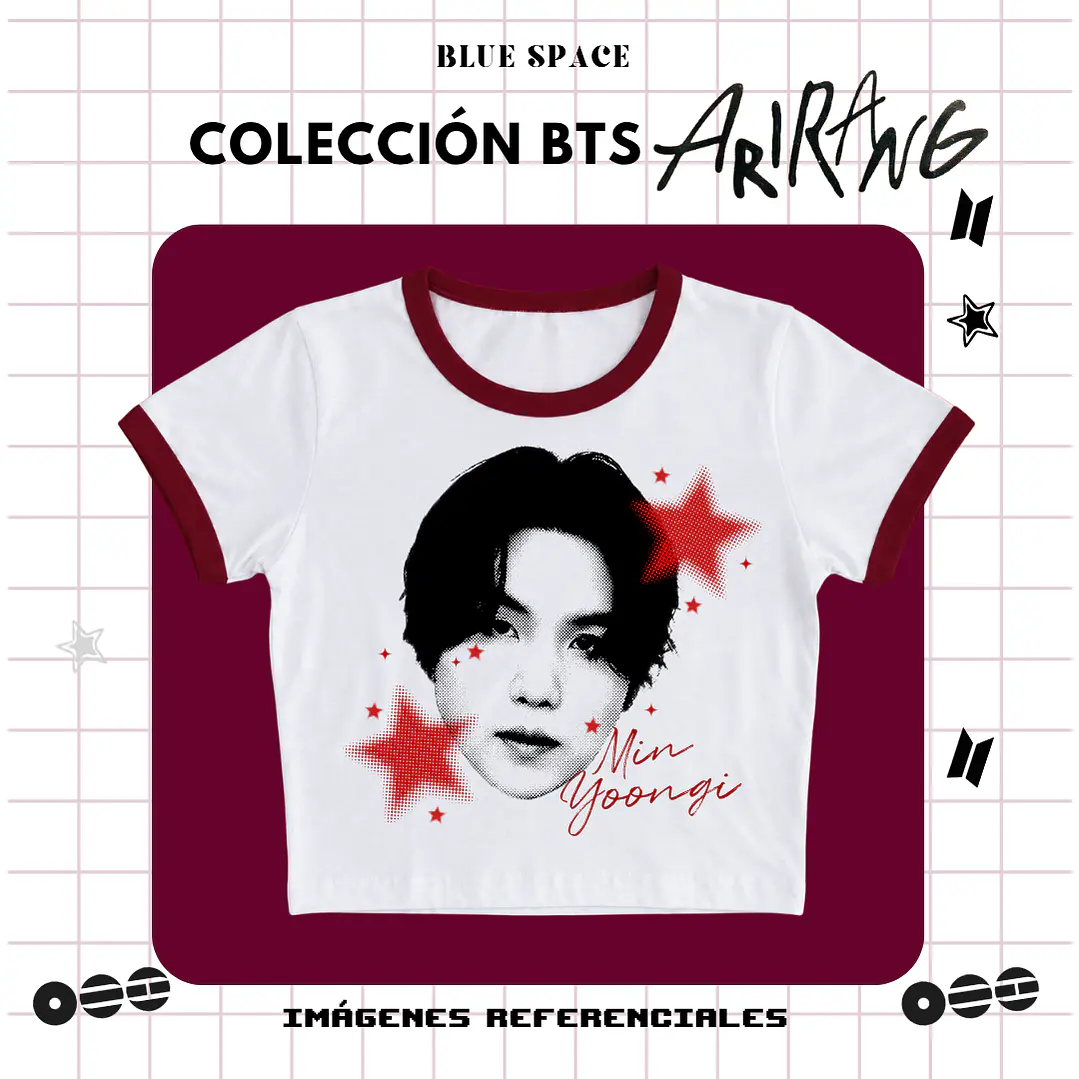 Polera VINTAGE BTS - SUGA ESTRELLAS 4